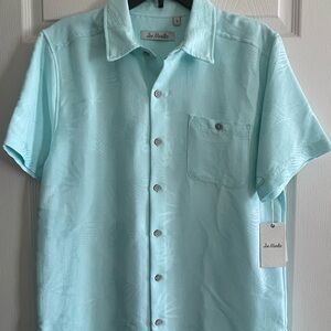 Joe Marlin Celestial Blue Men’s Short Sleeve Shirt - Light Aqua